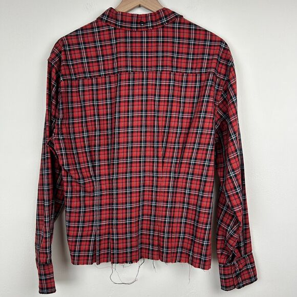 Current/Elliott Button Down Shirt Womens Size 3 Medium Red Tartan Plaid Ladies - Picture 3 of 12